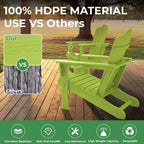 HYLEORY HDPE Folding Adirondack Chair with 2 Cup Holder - Composite Adirondack Chair