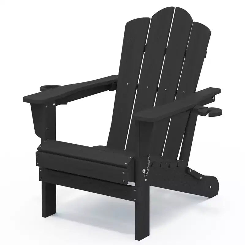 HYLEORY Sedia Adirondack Pieghevole in HDPE con 2 Portabicchieri - Sedia Adirondack Composita