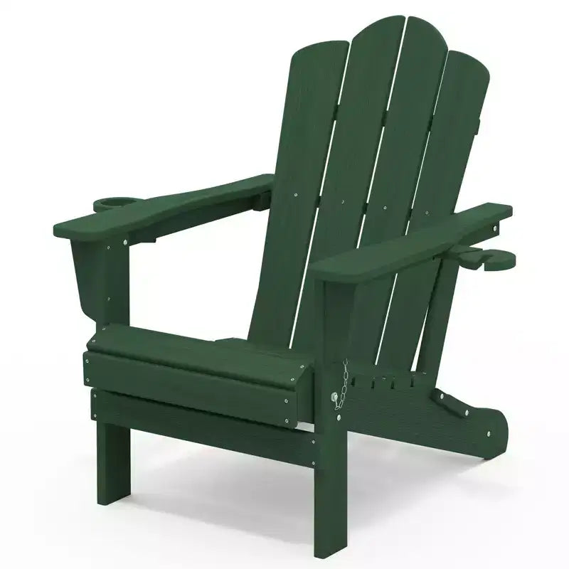 HYLEORY Sedia Adirondack Pieghevole in HDPE con 2 Portabicchieri - Sedia Adirondack Composita
