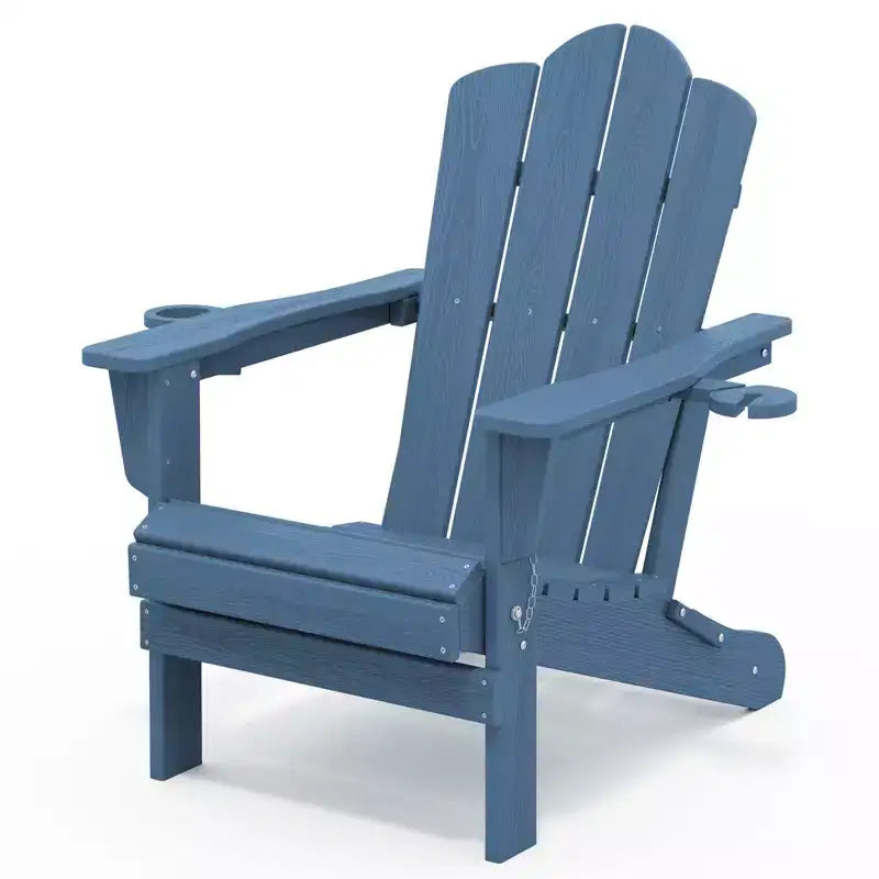 HYLEORY Sedia Adirondack Pieghevole in HDPE con 2 Portabicchieri - Sedia Adirondack Composita