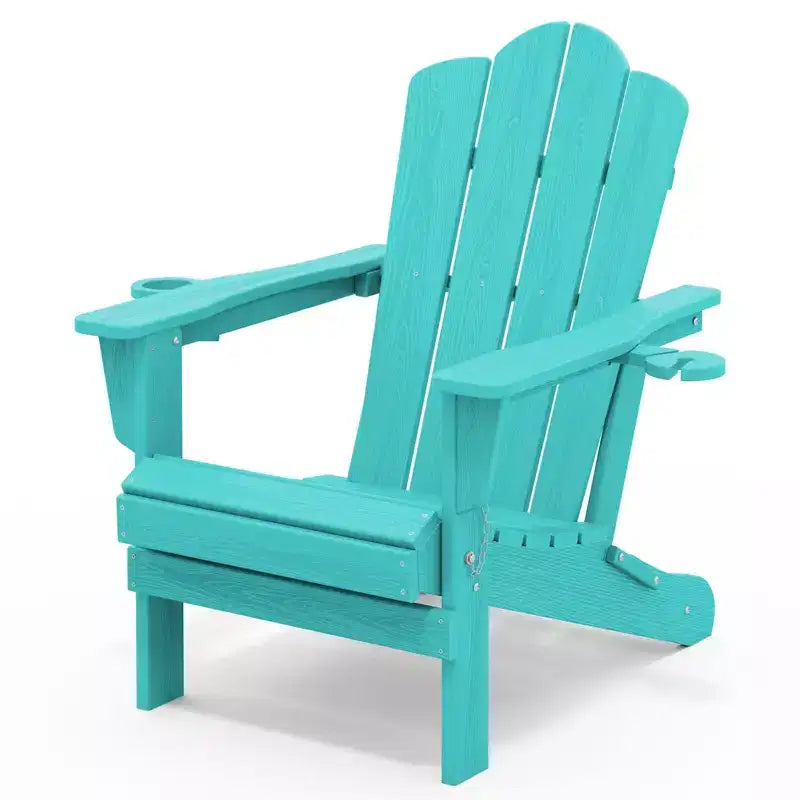 HYLEORY Sedia Adirondack Pieghevole in HDPE con 2 Portabicchieri - Sedia Adirondack Composita