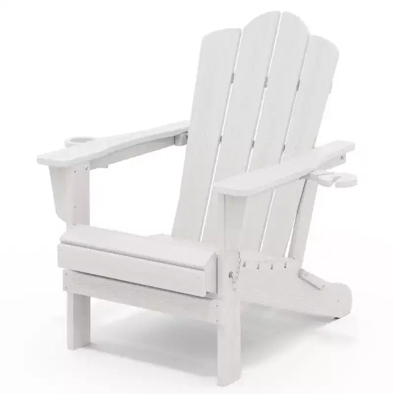 HYLEORY Sedia Adirondack Pieghevole in HDPE con 2 Portabicchieri - Sedia Adirondack Composita