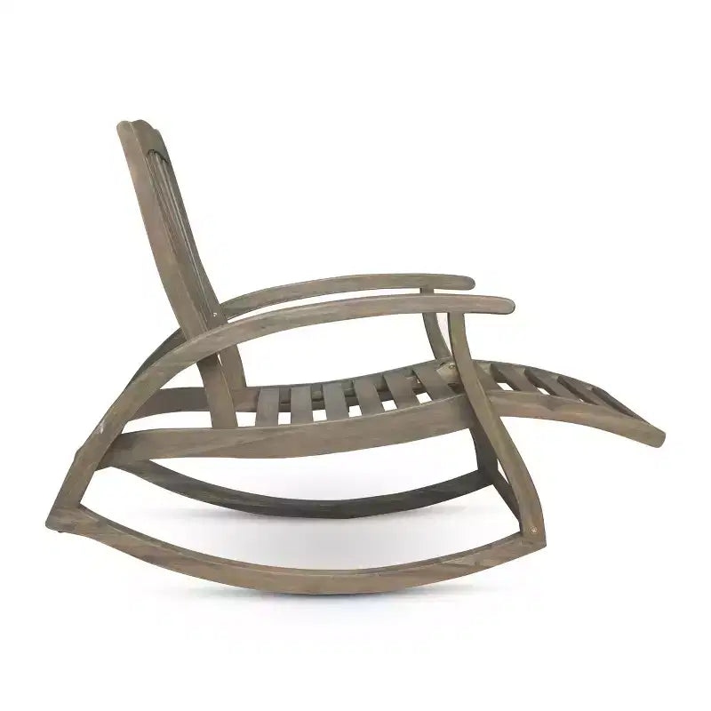 GDFStudio Kelsey Outdoor Acacia Wood Rocking Chair with Footrest