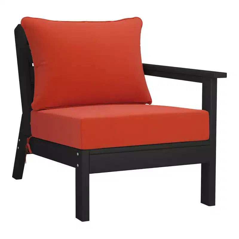 WestinTrends Avalon Set di 6 Mobili Modulari da Esterno per Patio, Nero/Arancione