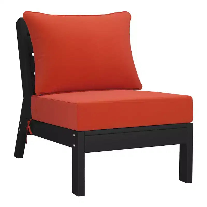 WestinTrends Avalon Set di 6 Mobili Modulari da Esterno per Patio, Nero/Arancione
