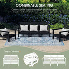 WestinTrends Avalon Set di 6 Mobili Modulari da Esterno per Patio, Nero/Arancione