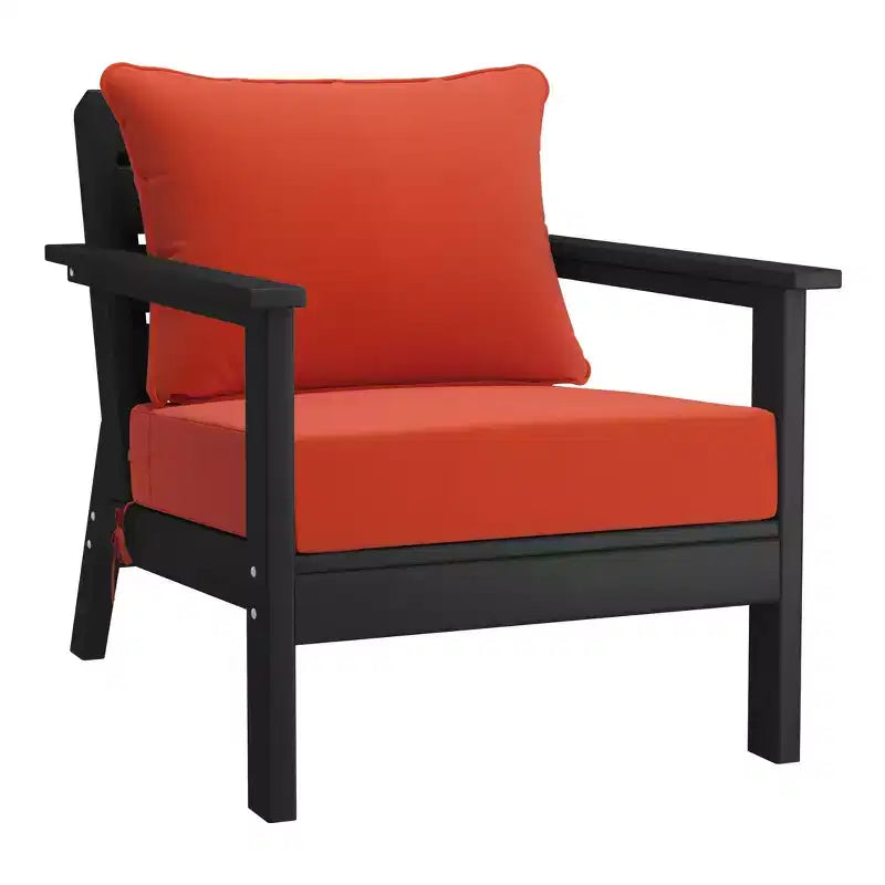 WestinTrends Avalon Set di 6 Mobili Modulari da Esterno per Patio, Nero/Arancione