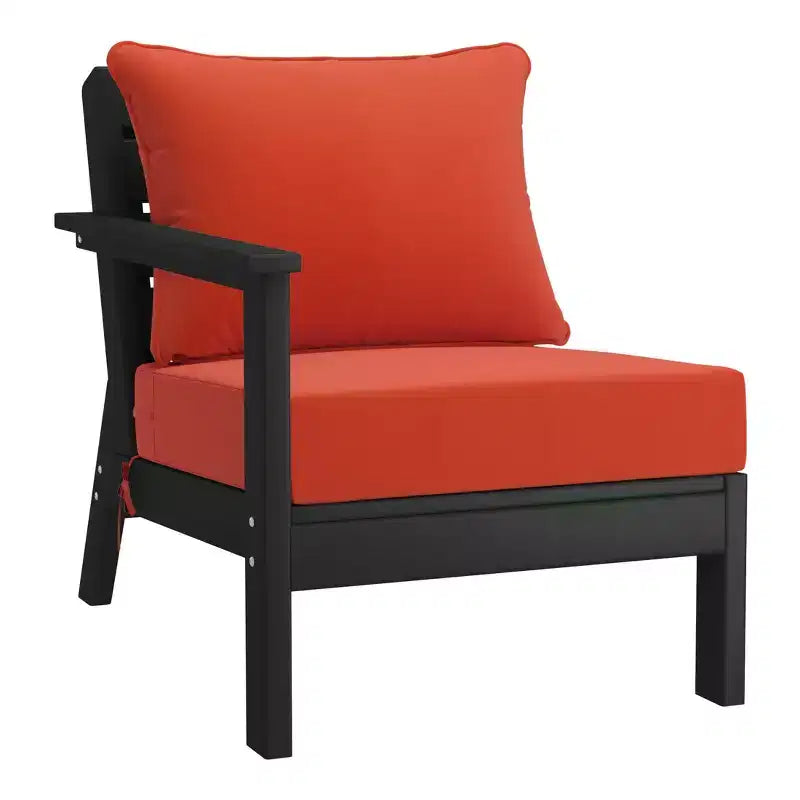 WestinTrends Avalon Set di 6 Mobili Modulari da Esterno per Patio, Nero/Arancione