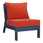 WestinTrends Avalon Outdoor 6-Piece Modular Sectional Patio Furniture Sofa Set, Navy Blue/Orange