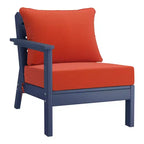 WestinTrends Avalon Outdoor 6-Piece Modular Sectional Patio Furniture Sofa Set, Navy Blue/Orange