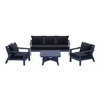 WestinTrends Avalon Outdoor 6-Piece Modular Sectional Patio Furniture Sofa Set, Navy Blue/Navy Blue