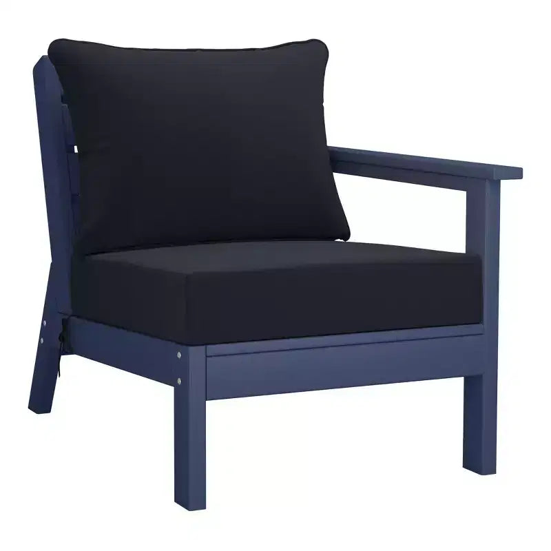 WestinTrends Avalon Outdoor 6-Piece Modular Sectional Patio Furniture Sofa Set, Navy Blue/Navy Blue
