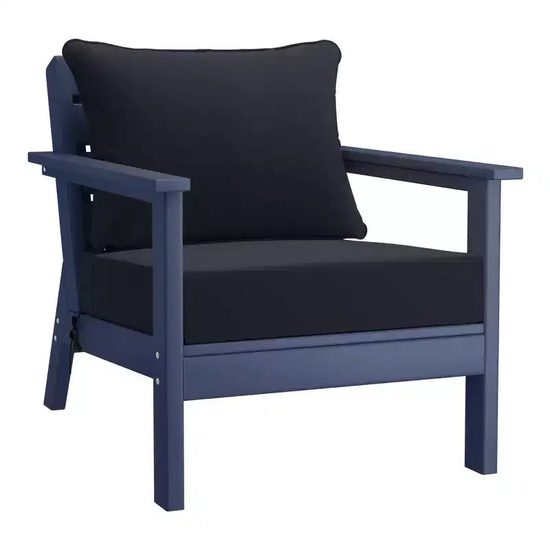 WestinTrends Avalon Outdoor 6-Piece Modular Sectional Patio Furniture Sofa Set, Navy Blue/Navy Blue