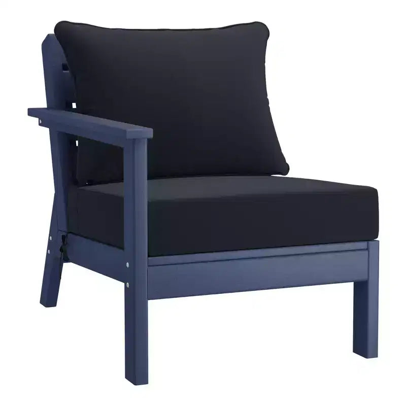 WestinTrends Avalon Outdoor 6-Piece Modular Sectional Patio Furniture Sofa Set, Navy Blue/Navy Blue