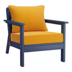 WestinTrends Avalon Outdoor 6-Piece Modular Sectional Patio Furniture Sofa Set, Navy Blue/Yellow