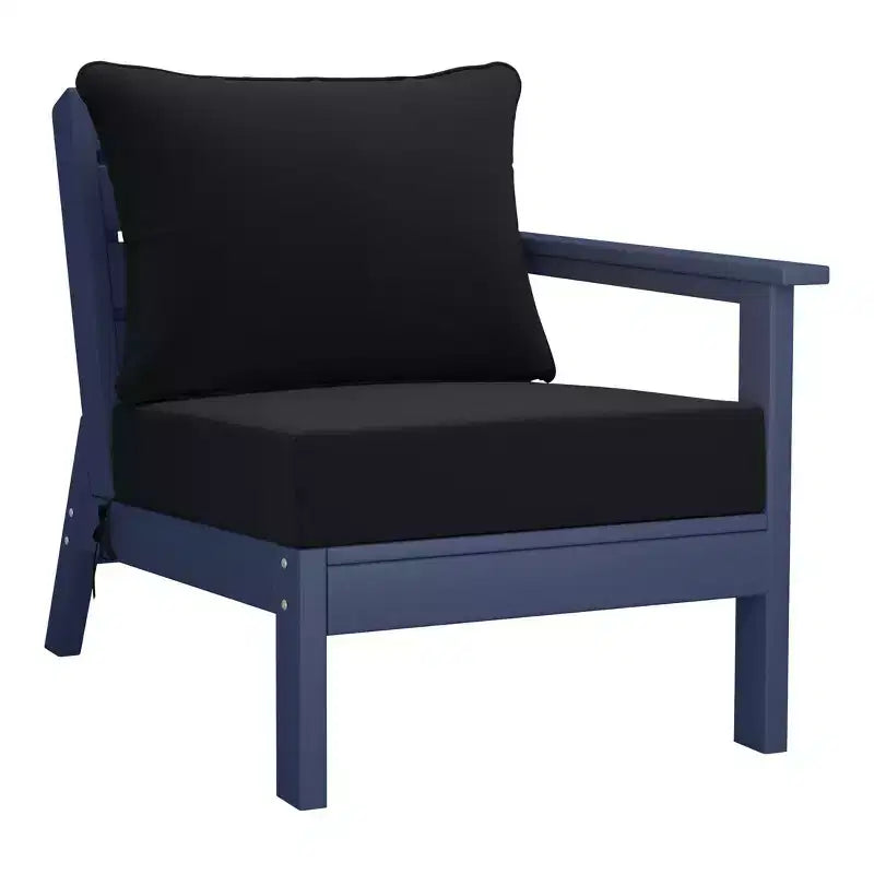 WestinTrends Avalon Set di mobili da esterno componibile a 6 pezzi, divano sezionale, blu navy/nero