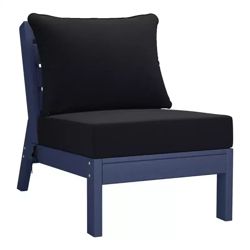 WestinTrends Avalon Set di mobili da esterno componibile a 6 pezzi, divano sezionale, blu navy/nero