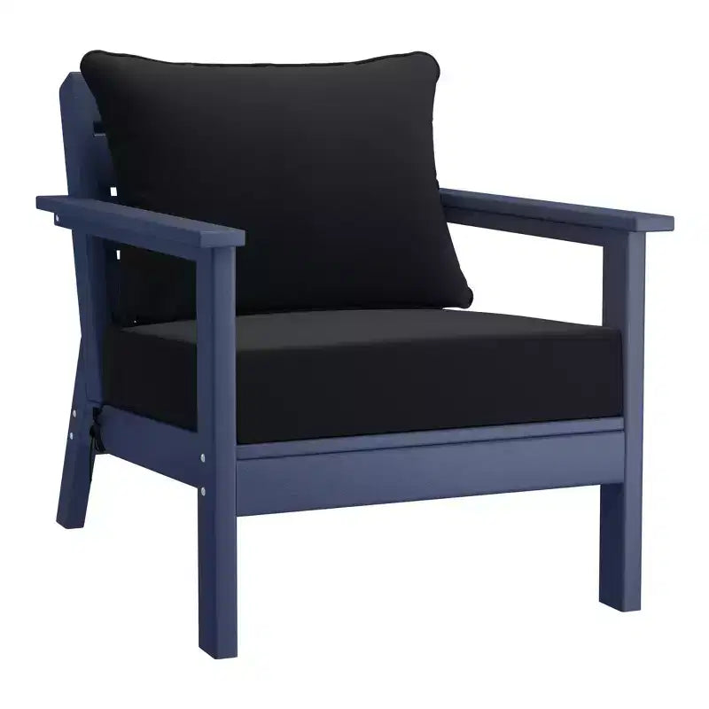 WestinTrends Avalon Set di mobili da esterno componibile a 6 pezzi, divano sezionale, blu navy/nero