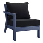 WestinTrends Avalon Set di mobili da esterno componibile a 6 pezzi, divano sezionale, blu navy/nero