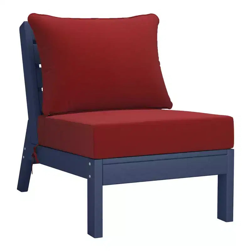 WestinTrends Avalon Set Divano Sezionale Modulare a 6 Pezzi per Esterni, Blu Navy/Rosso