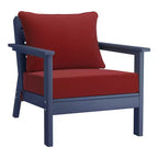 WestinTrends Avalon Set Divano Sezionale Modulare a 6 Pezzi per Esterni, Blu Navy/Rosso