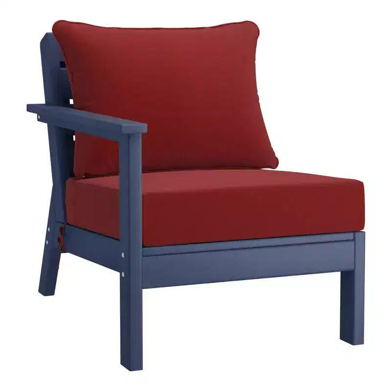 WestinTrends Avalon Set Divano Sezionale Modulare a 6 Pezzi per Esterni, Blu Navy/Rosso