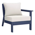 WestinTrends Avalon Outdoor 6-Piece Modular Sectional Patio Furniture Sofa Set, Navy Blue/White