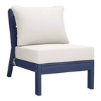 WestinTrends Avalon Outdoor 6-Piece Modular Sectional Patio Furniture Sofa Set, Navy Blue/White