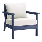 WestinTrends Avalon Outdoor 6-Piece Modular Sectional Patio Furniture Sofa Set, Navy Blue/White