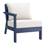 WestinTrends Avalon Outdoor 6-Piece Modular Sectional Patio Furniture Sofa Set, Navy Blue/White
