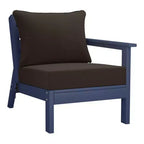 WestinTrends Avalon Outdoor 6-Piece Modular Sectional Patio Furniture Sofa Set, Navy Blue/Brown