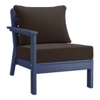 WestinTrends Avalon Outdoor 6-Piece Modular Sectional Patio Furniture Sofa Set, Navy Blue/Brown