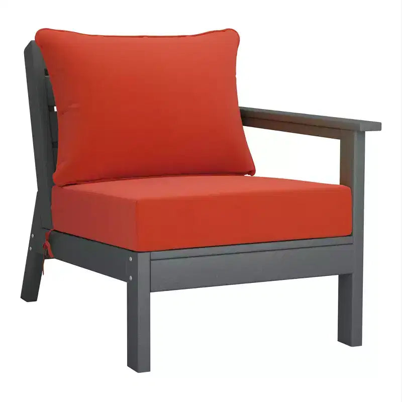 WestinTrends Avalon Outdoor 6-Piece Modular Sectional Patio Furniture Sofa Set, Gray/Orange