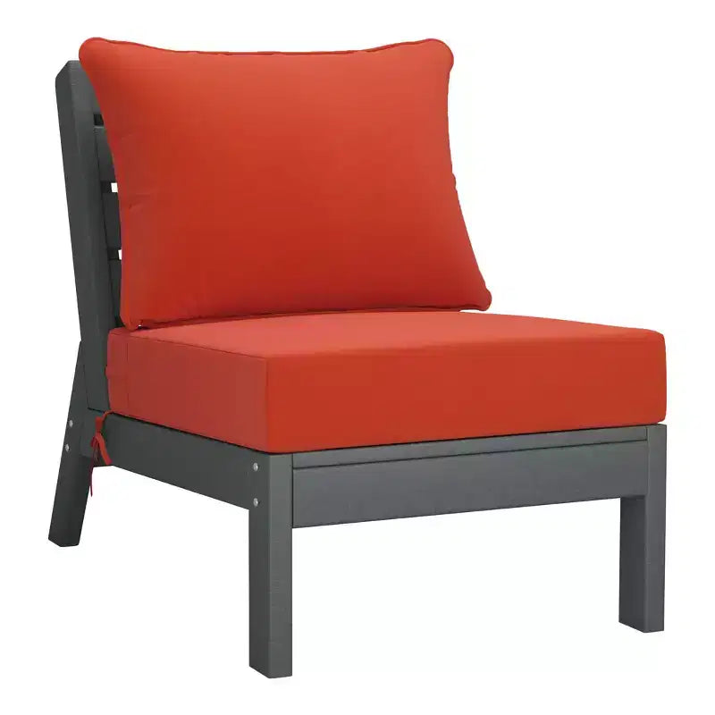 WestinTrends Avalon Outdoor 6-Piece Modular Sectional Patio Furniture Sofa Set, Gray/Orange