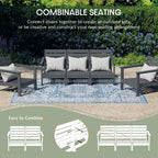 WestinTrends Avalon Outdoor 6-Piece Modular Sectional Patio Furniture Sofa Set, Gray/Orange