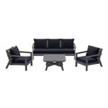 WestinTrends Avalon Outdoor 6-Piece Modular Sectional Patio Furniture Sofa Set, Gray/Navy Blue