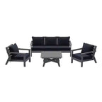 WestinTrends Avalon Outdoor 6-Piece Modular Sectional Patio Furniture Sofa Set, Gray/Navy Blue