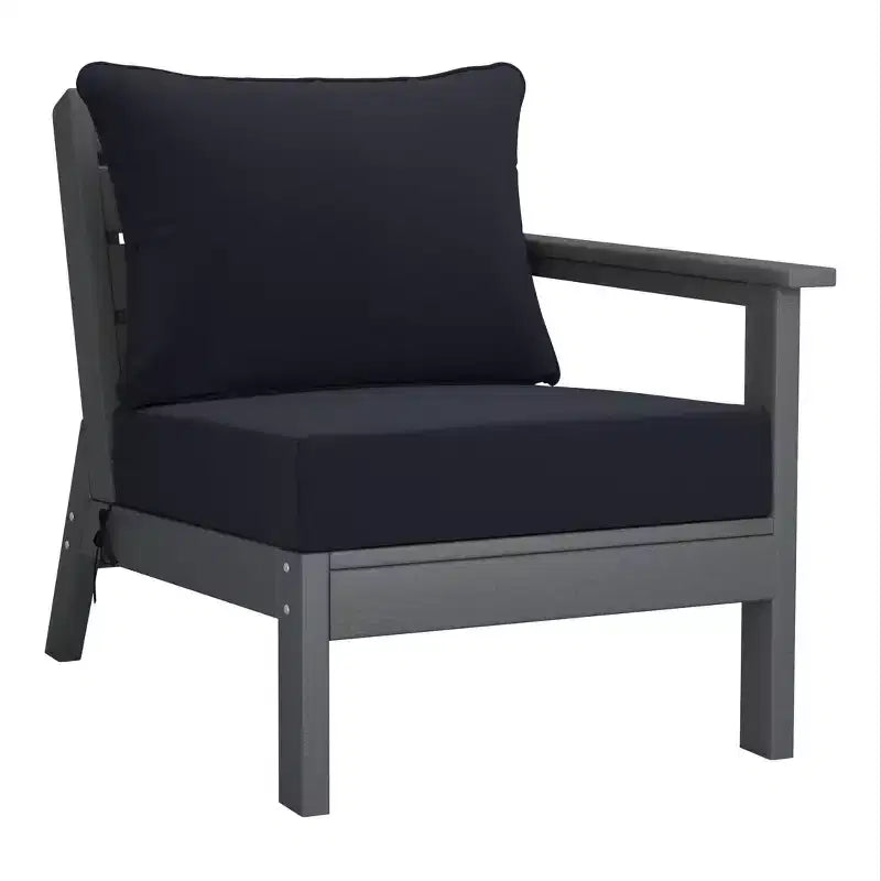 WestinTrends Avalon Outdoor 6-Piece Modular Sectional Patio Furniture Sofa Set, Gray/Navy Blue