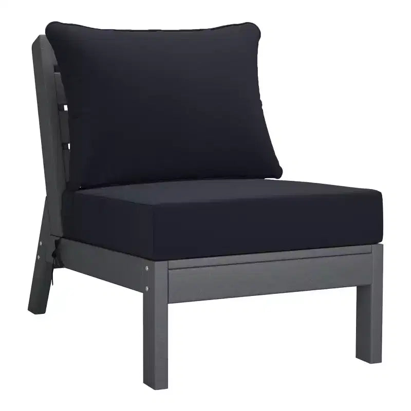 WestinTrends Avalon Outdoor 6-Piece Modular Sectional Patio Furniture Sofa Set, Gray/Navy Blue