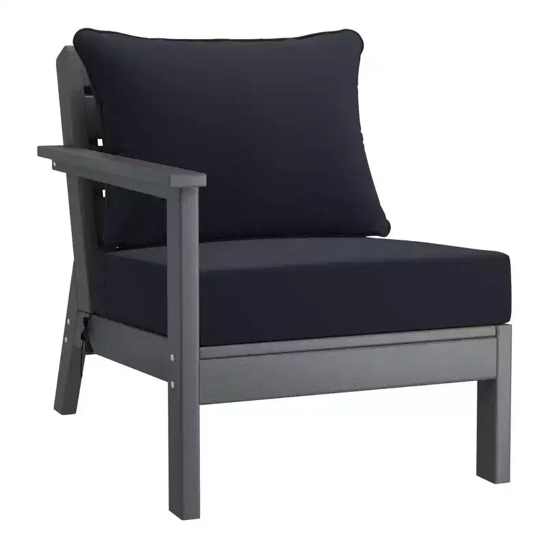 WestinTrends Avalon Outdoor 6-Piece Modular Sectional Patio Furniture Sofa Set, Gray/Navy Blue