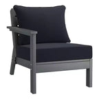 WestinTrends Avalon Outdoor 6-Piece Modular Sectional Patio Furniture Sofa Set, Gray/Navy Blue