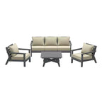 WestinTrends Avalon Outdoor 6-Piece Modular Sectional Patio Furniture Sofa Set, Gray/Beige