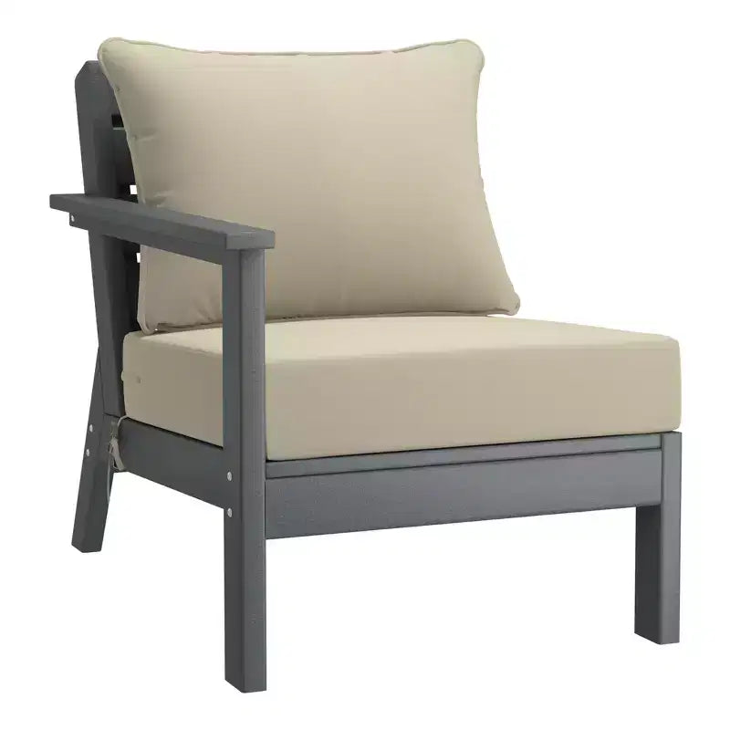 WestinTrends Avalon Outdoor 6-Piece Modular Sectional Patio Furniture Sofa Set, Gray/Beige