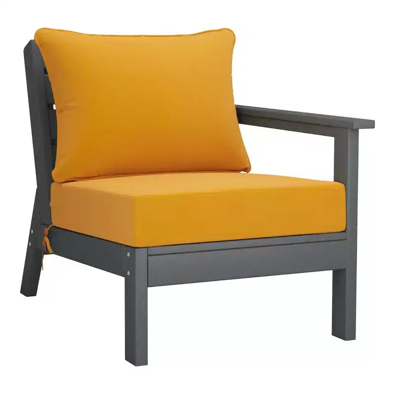 WestinTrends Avalon Outdoor 6-Piece Modular Sectional Patio Furniture Sofa Set, Gray/Yellow