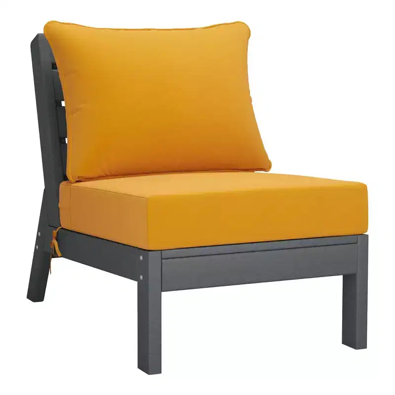 WestinTrends Avalon Outdoor 6-Piece Modular Sectional Patio Furniture Sofa Set, Gray/Yellow