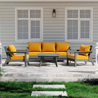 WestinTrends Avalon Outdoor 6-Piece Modular Sectional Patio Furniture Sofa Set, Gray/Yellow