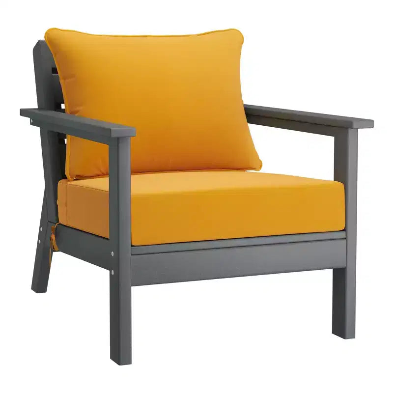WestinTrends Avalon Outdoor 6-Piece Modular Sectional Patio Furniture Sofa Set, Gray/Yellow