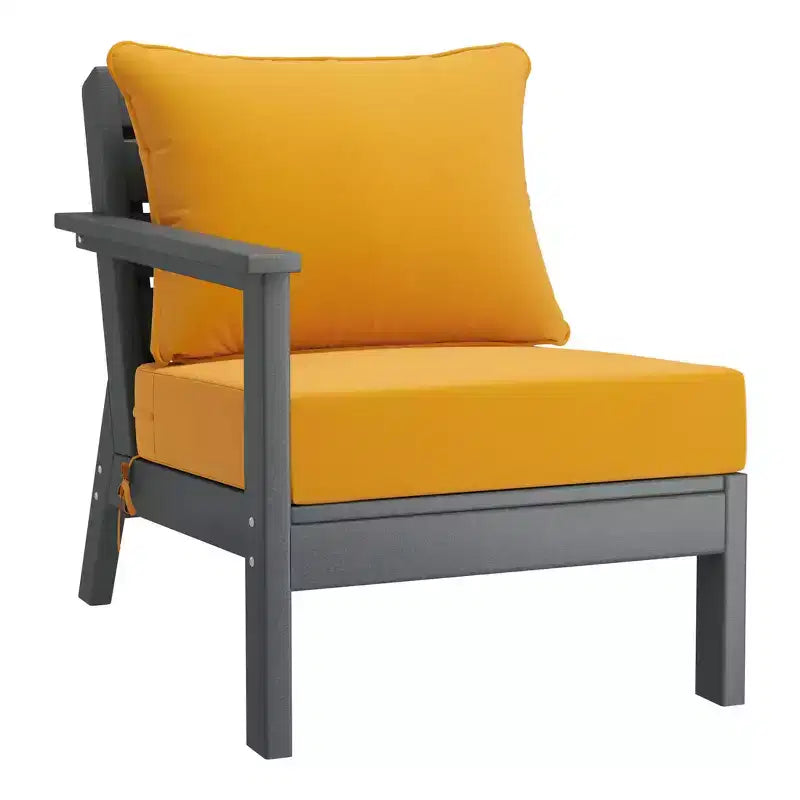 WestinTrends Avalon Outdoor 6-Piece Modular Sectional Patio Furniture Sofa Set, Gray/Yellow