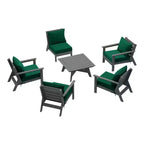 WestinTrends Avalon Outdoor 6-Piece Modular Sectional Patio Furniture Sofa Set, Gray/Green