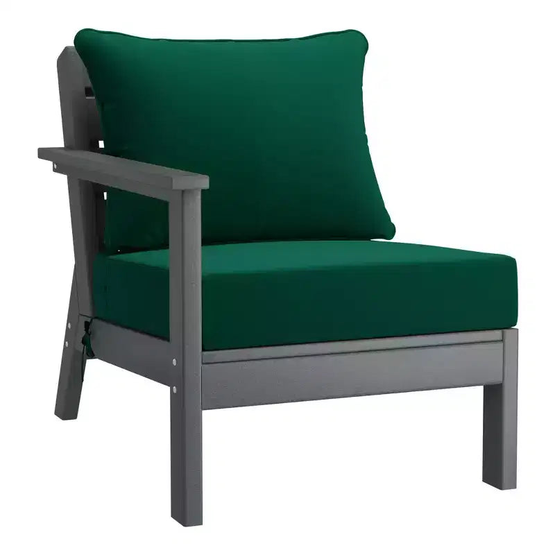 WestinTrends Avalon Outdoor 6-Piece Modular Sectional Patio Furniture Sofa Set, Gray/Green